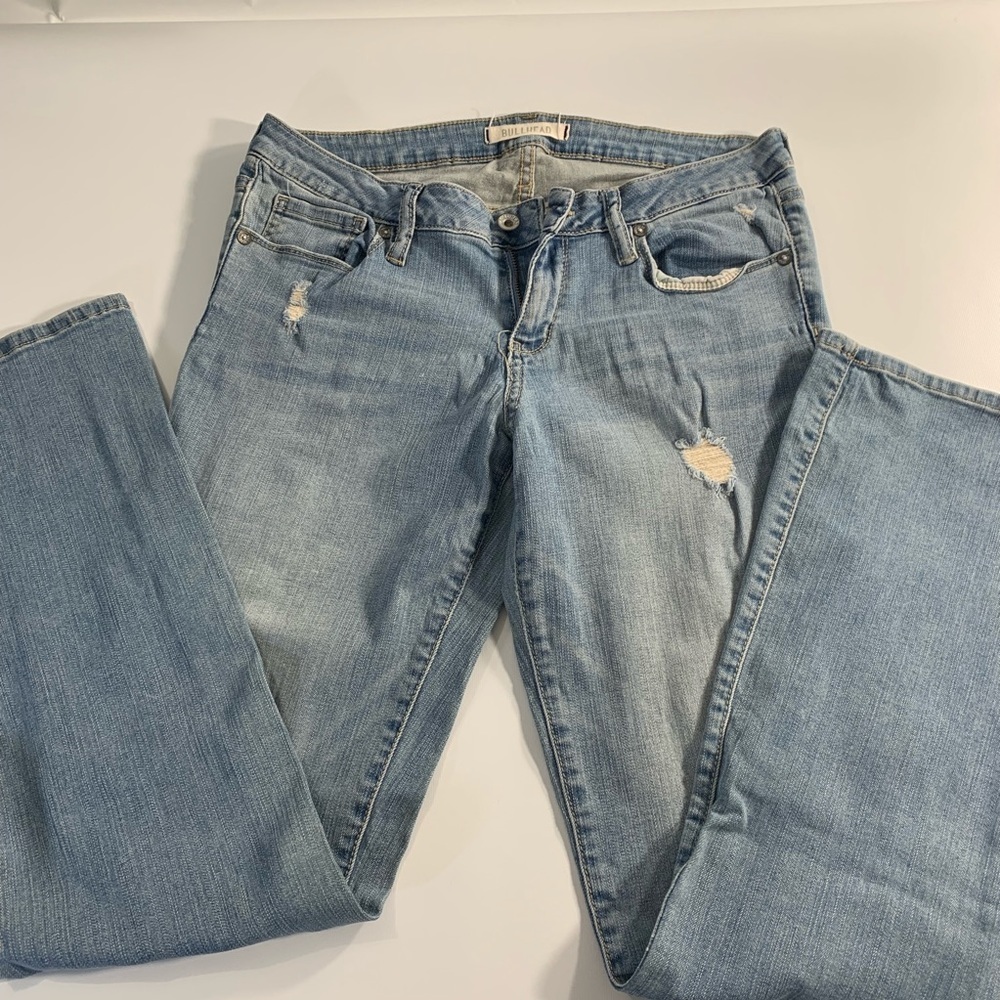 Bullhead | Denim Jeans 11R Distressed Torn Light Wash Stretchy - Picture 3 of 8